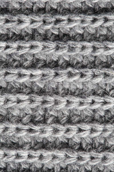 Macro gray knitted fabric Stock photo © artjazz