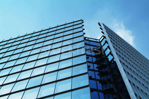 Blau Bürogebäude Wände groß modernes Gebäude zentrale Stock foto © Artlover