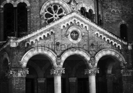 Gotischen Fassade schwarz weiß Foto Kathedrale Stadt Stock foto © Artlover