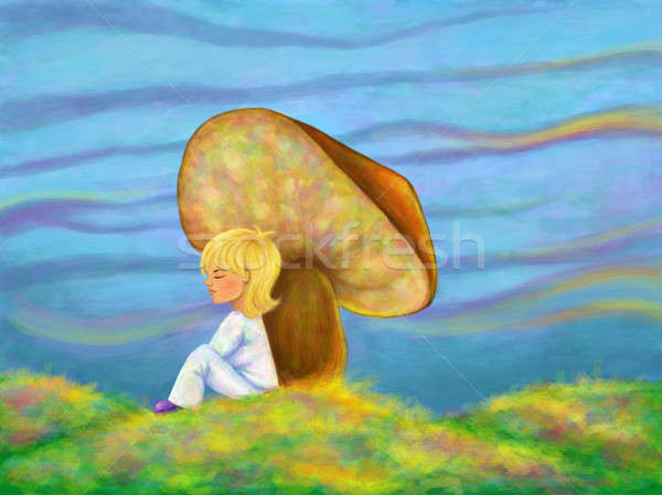 Mushroom boy Stock photo © Artlover