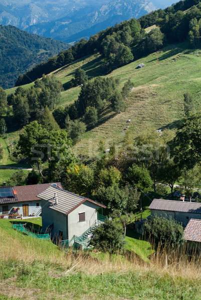 Ansicht wenig Häuser Alpen See Haus Stock foto © Artlover