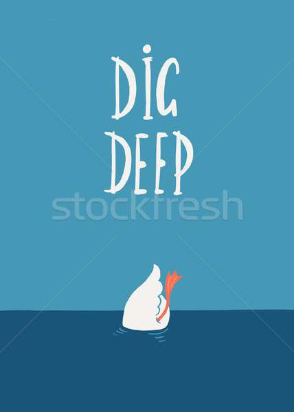 Profundo ilustración digital cisne buceo agua Foto stock © Artlover
