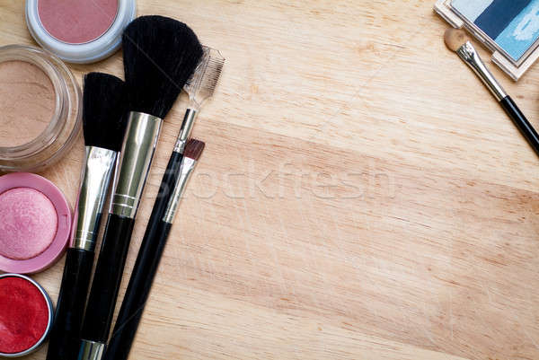 Maquillage coloré bois surface bois Photo stock © Artlover