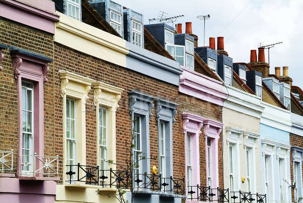 Kolorowy Londyn niebo domu budynku ściany Zdjęcia stock © Artlover