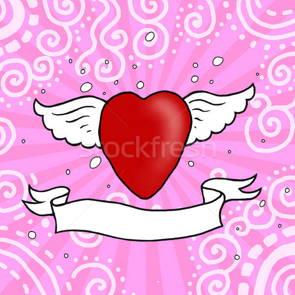 Liebe Herz farbenreich Illustration Flügel abstrakten Stock foto © Artlover