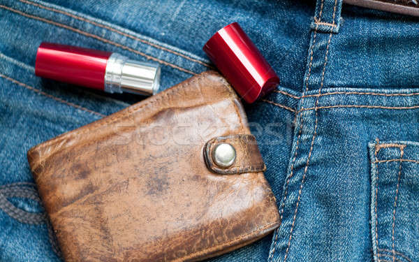 Jeans Cash Lippenstift Foto alten Stock foto © Artlover