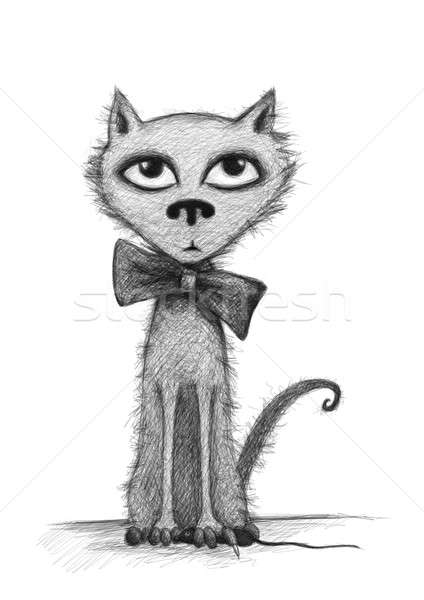 Weird Katze nichts funny Karikatur Bogen Stock foto © Artlover