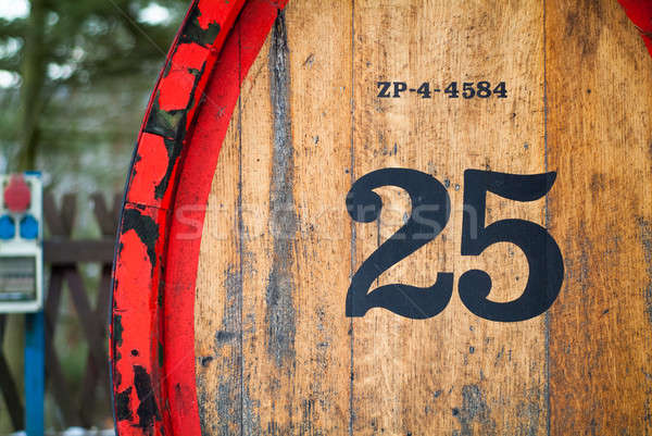 Hordó 25 közelkép fotó fából készült szám Stock fotó © Artlover