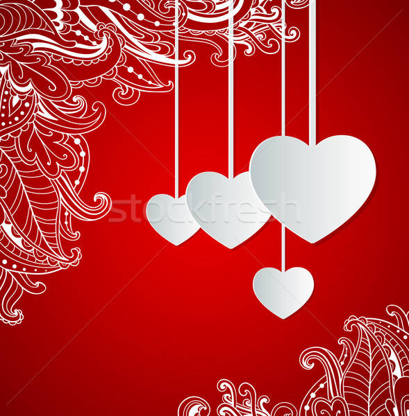 Rojo corazones decorativo vector día de san valentín resumen Foto stock © Artspace