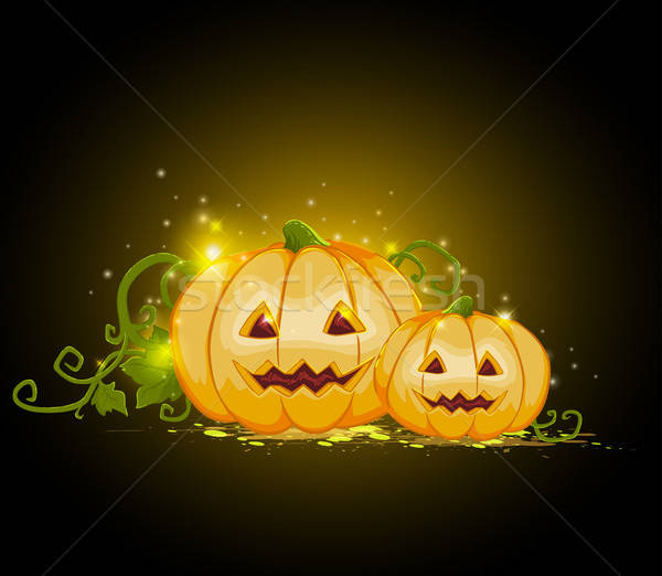 Zwei schrecklich Kürbisse Halloween Natur Design Stock foto © Artspace