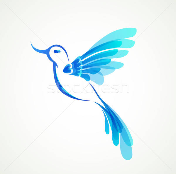 Blue flying tropical bird. Stock photo © Artspace