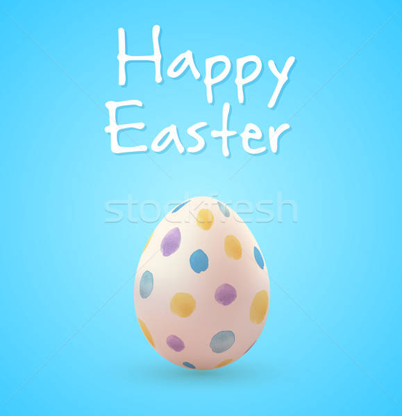 Easter egg blu acquerello Pasqua macchia testo Foto d'archivio © Artspace