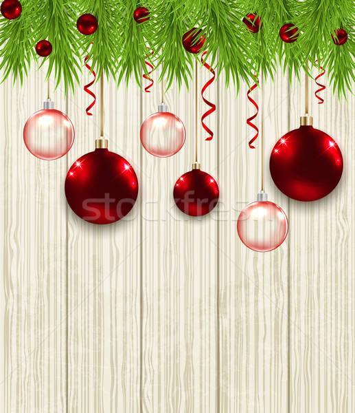 Сток-фото: зеленый · ель · красный · Рождества