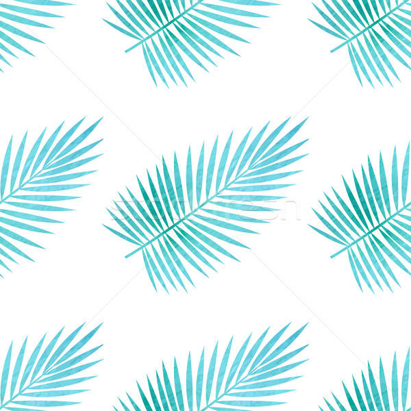 Modèle feuilles de palmier tropicales vert couleur pour aquarelle [[stock_photo]] © Artspace