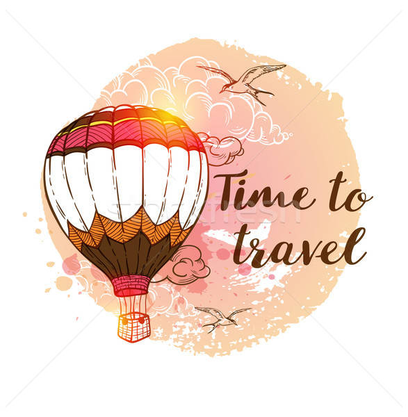 Travel background with air balloon Stock photo © Artspace
