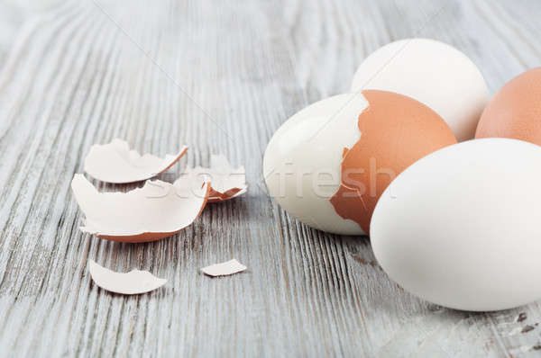 Gallina uova guscio d'uovo legno uovo Foto d'archivio © Artspace