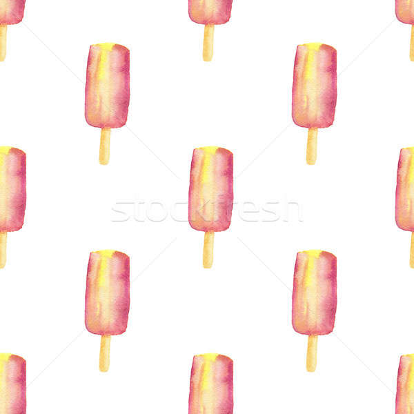 [[stock_photo]]: Fruits · crème · glacée · couleur · pour · aquarelle · blanche · été