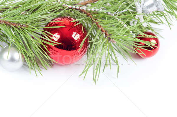 Christmas background with red decoration Stock photo © Artspace