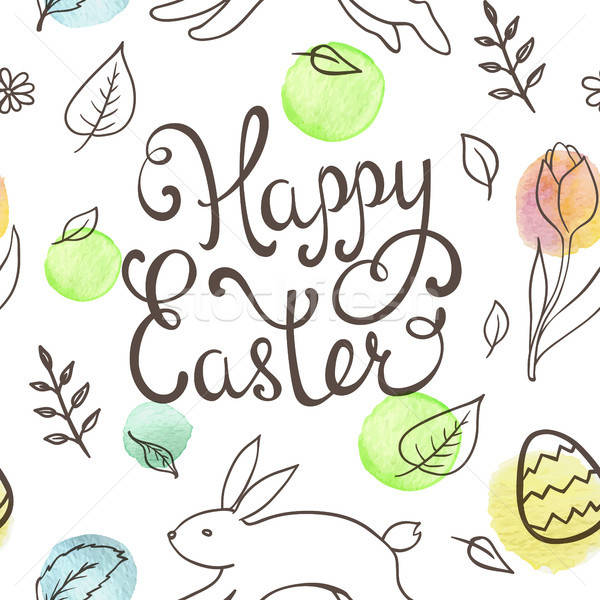 Hand drawn doodle Easter pattern Stock photo © Artspace