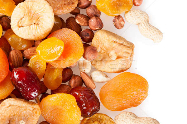 Fruits and nuts on a white background Stock photo © Artspace