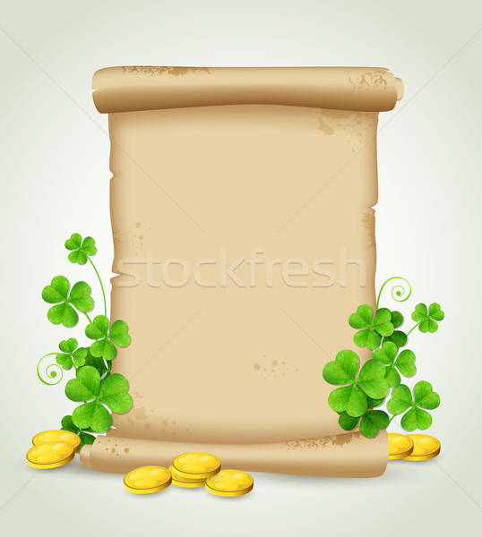 Scroll and clover leaves  Stock photo © Artspace