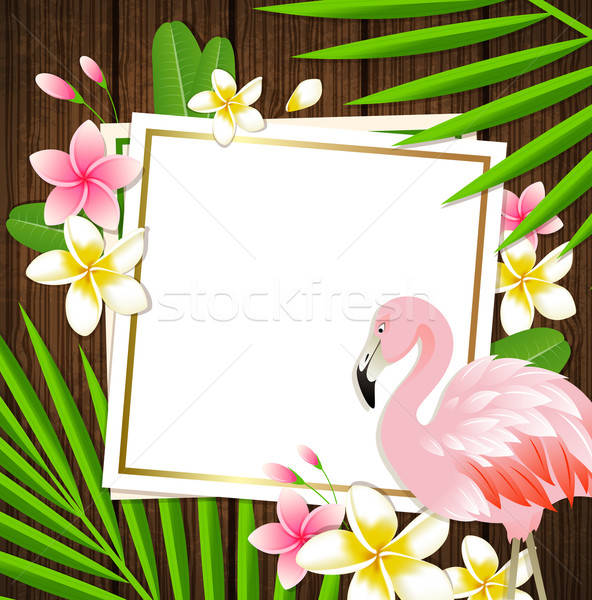 лет кадр фламинго декоративный цветочный тропические Сток-фото © Artspace