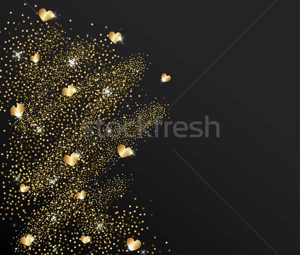 Golden glitter abstrakten Valentinsdag Herzen Stock foto © Artspace