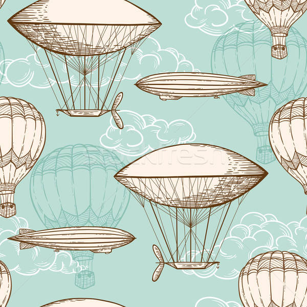 Vintage seamless pattern with air balloons Stock photo © Artspace