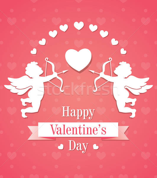 Card with two paper cupids Stock photo © Artspace