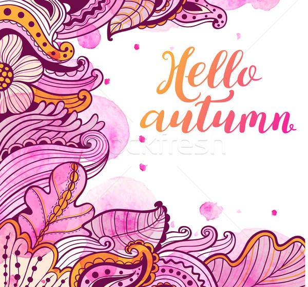 Stock photo: Abstract floral autumn background