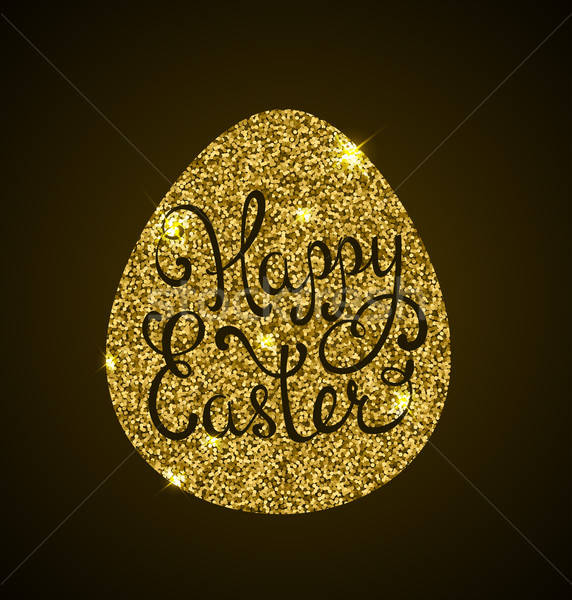 Goldene Ei Gruß Inschrift Luxus Ostern Urlaub Stock foto © Artspace