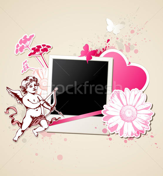 Background with photo and Cupid Stock photo © Artspace