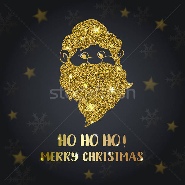 Altın noel baba siyah Noel kart tatil Stok fotoğraf © Artspace