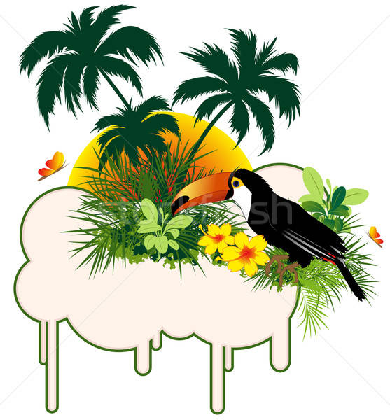 tropical bird and palms Stock photo © Artspace