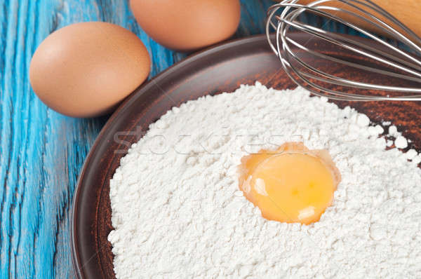 Eggs, egg yolk and flour Stock photo © Artspace