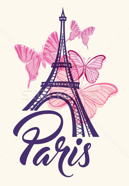 eiffel tower pink vector