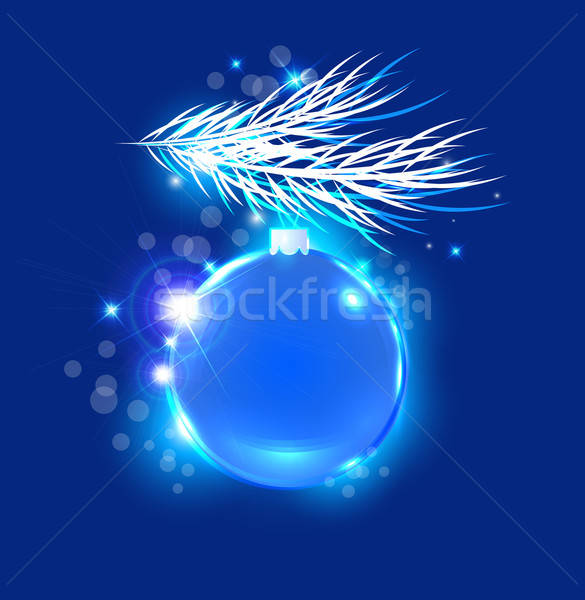 Stok fotoğraf: Mavi · top · Noel · vektör · dizayn