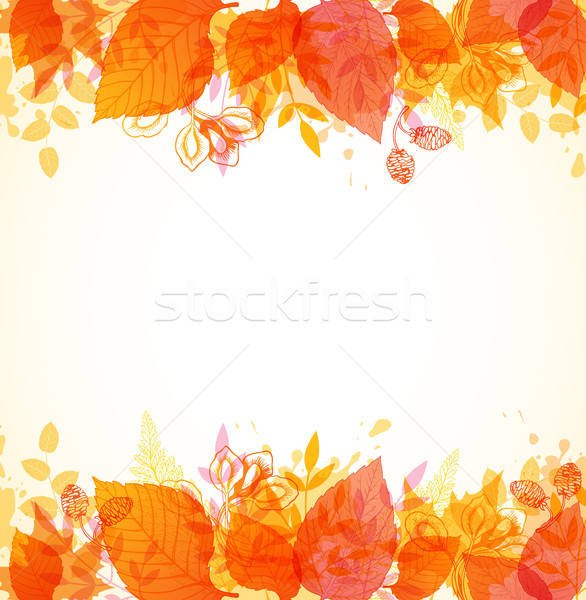 Vector najaar oranje Geel bladeren Stockfoto © Artspace