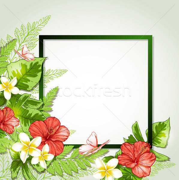 Tropical frame with flowers Stock photo © Artspace
