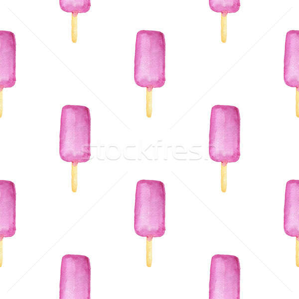 Stockfoto: Aquarel · ijs · zomer · vruchten · witte