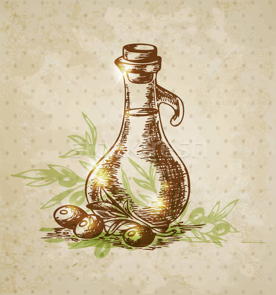 Vintage background with olive oil Stock photo © Artspace
