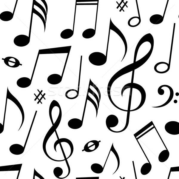 Notlar soyut vektör müzik notaları beyaz Stok fotoğraf © Artspace