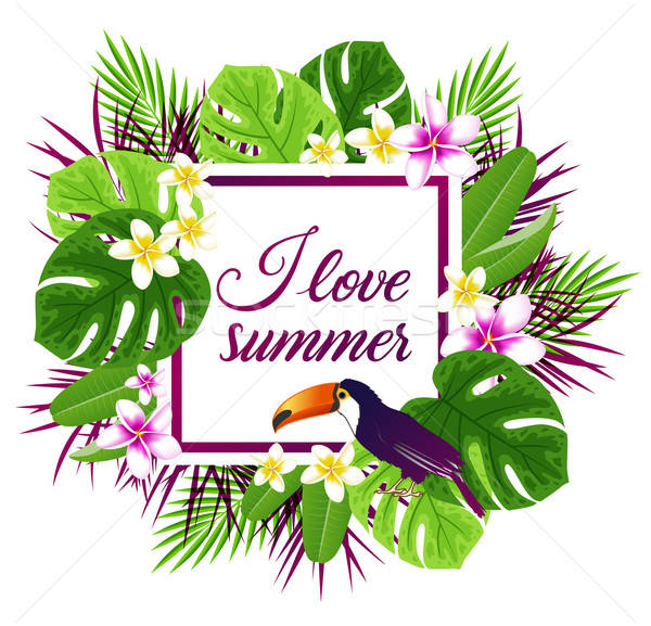 Tropical frame with toucan Stock photo © Artspace