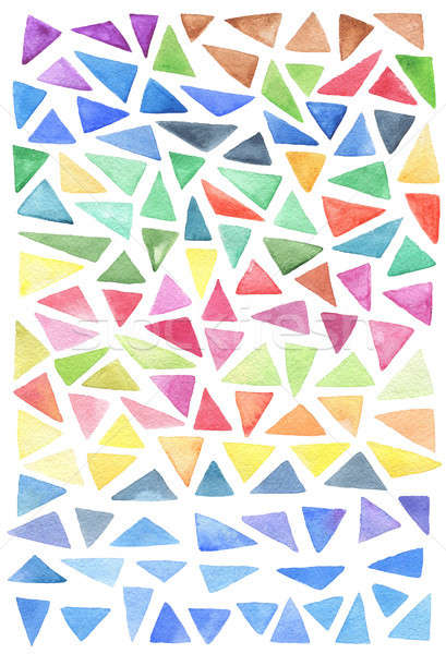 Stock photo: Set of bright watercolor triangles