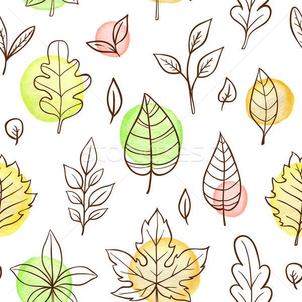 [[stock_photo]]: Automne · relevant · laisse · doodle · blanche