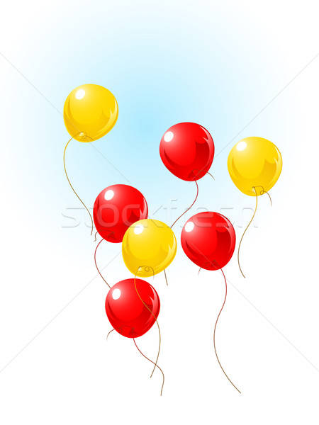 Stock photo: balloons flying on sky