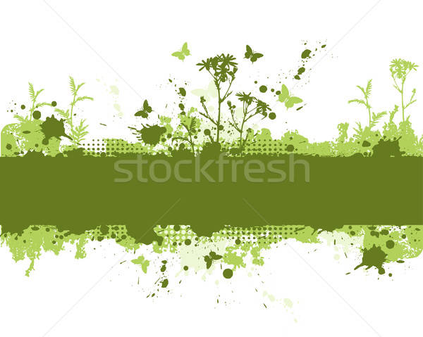 Foto stock: Verde · grunge · flores · borboletas · planta · inseto