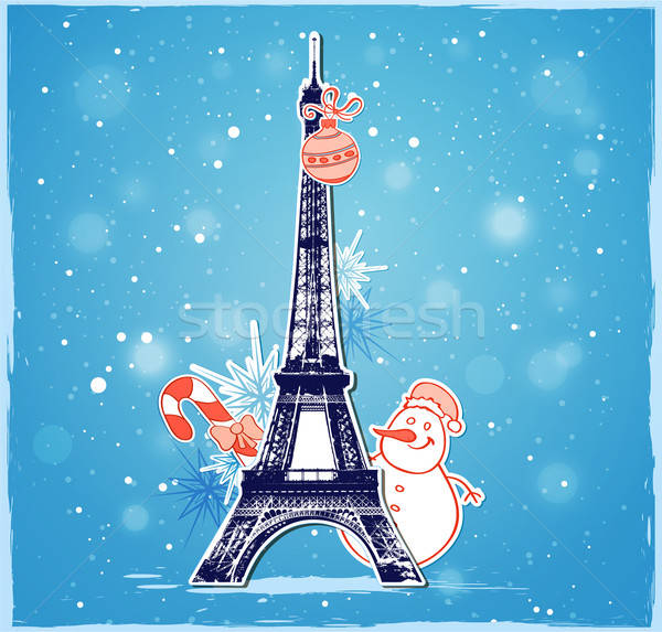 Crăciun Paris Turnul Eiffel Decoratiuni Hartie Fundal