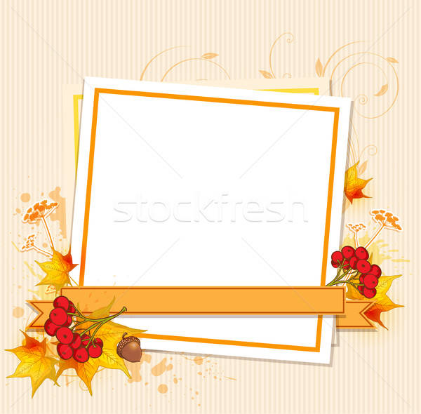 Autumn frame with berry and leaves Stock photo © Artspace