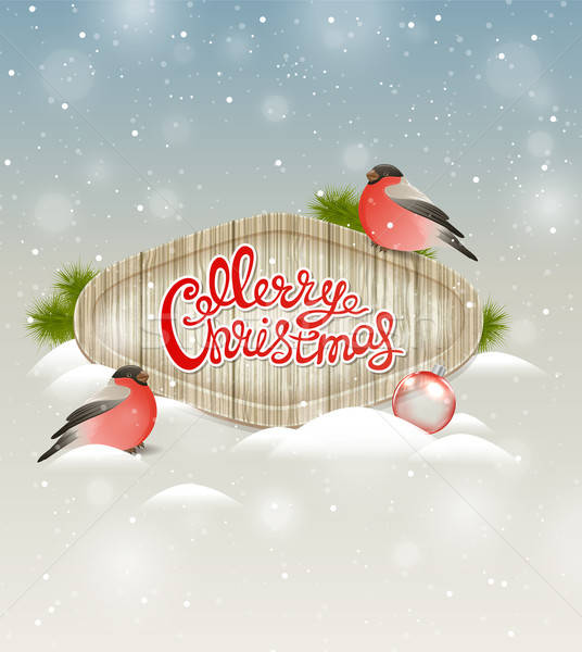 Iki Noel tebrik doğa kuş Stok fotoğraf © Artspace